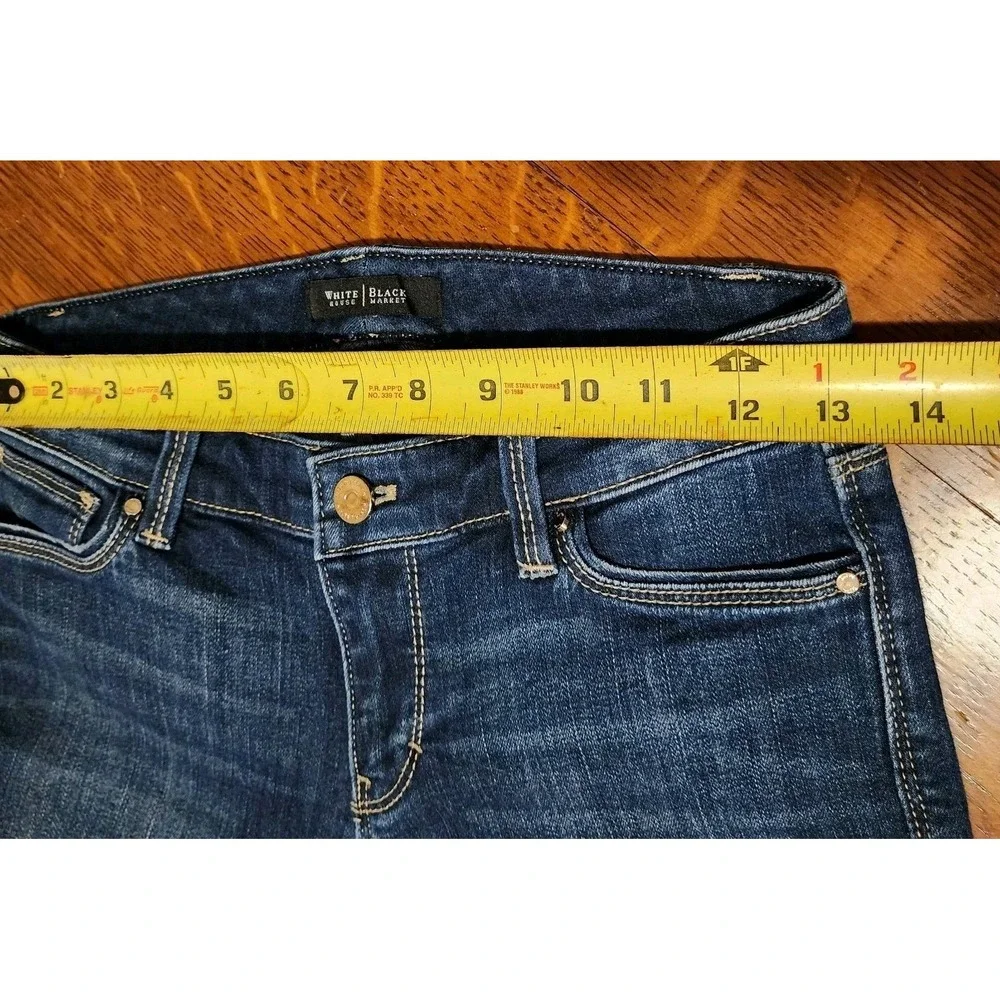 White House Black Market Crop Leg Womens Blue Jeans Size 0 Sophisticated Elevate